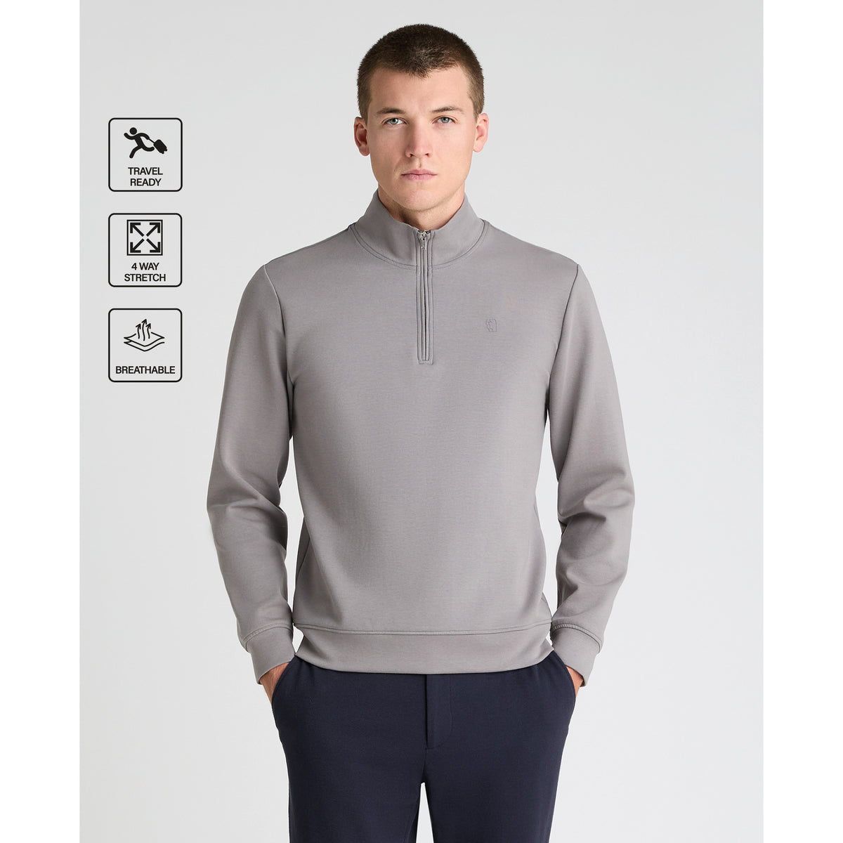 Remus Uomo 58901 06 Grey Half Zip