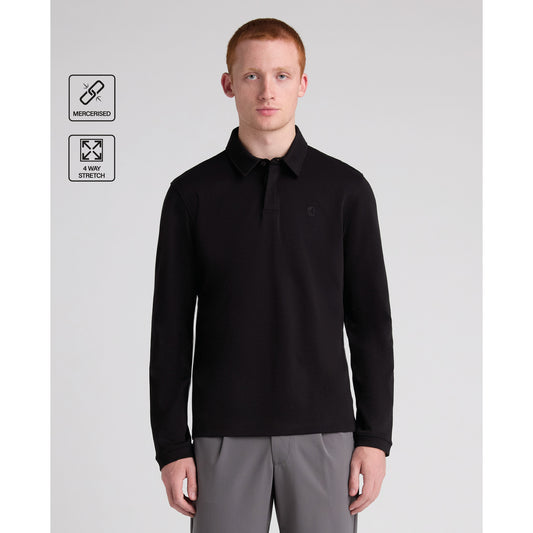 Remus Uomo 58972 00 Black Long Sleeve Polo