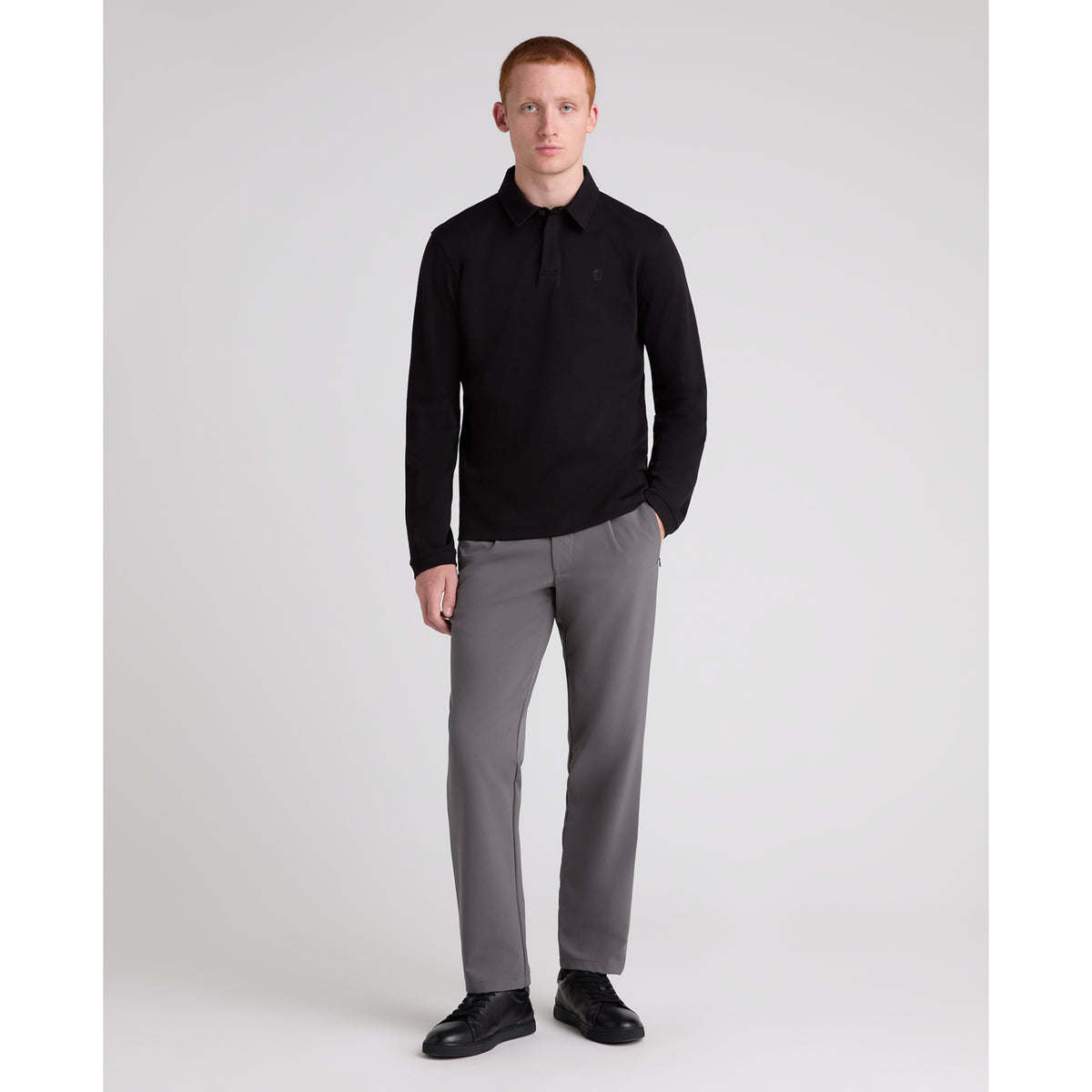 Remus Uomo 58972 00 Black Long Sleeve Polo