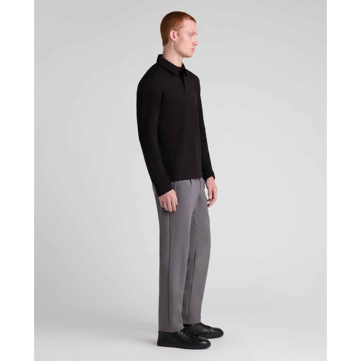 Remus Uomo 58972 00 Black Long Sleeve Polo