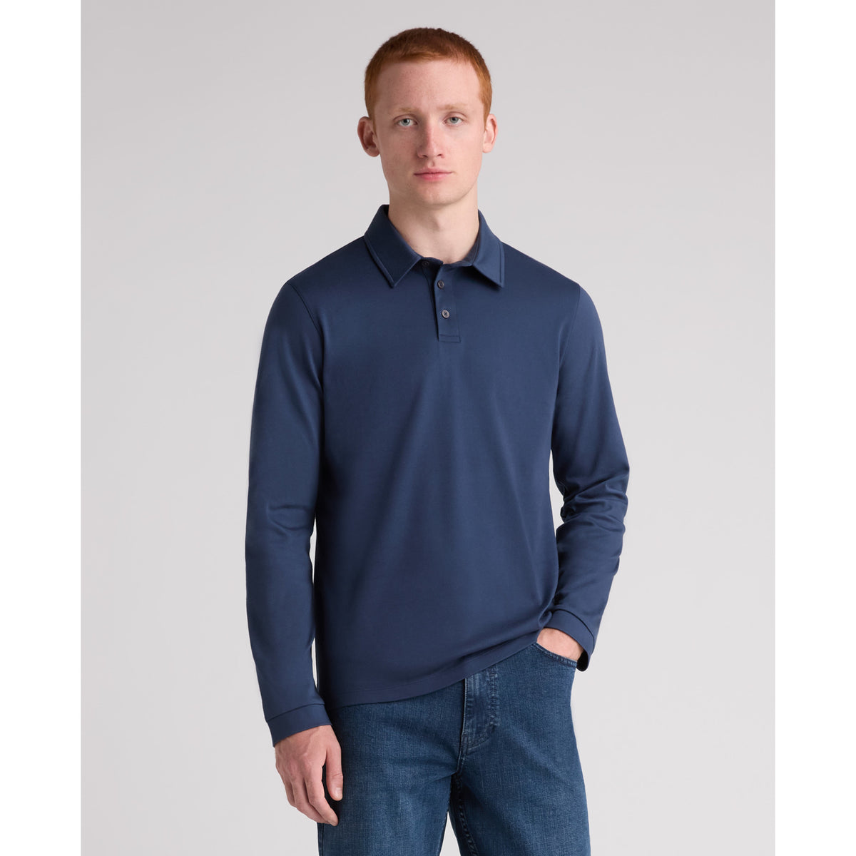 Remus Uomo 58972 29 Dark Blue Blue Long Sleeve Polo