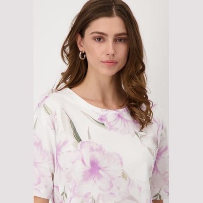 Monari 408225 419 Lavender Rose Pattern T-Shirt