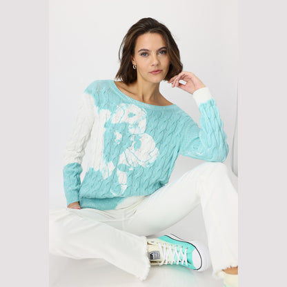 Monari 408336 645 Bright Mint Pattern Pullover