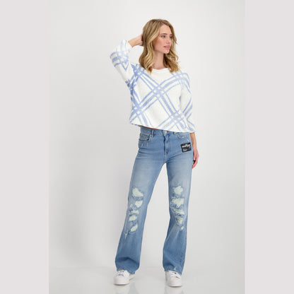 Monari 408418 716 Light Blue Pattern Pullover