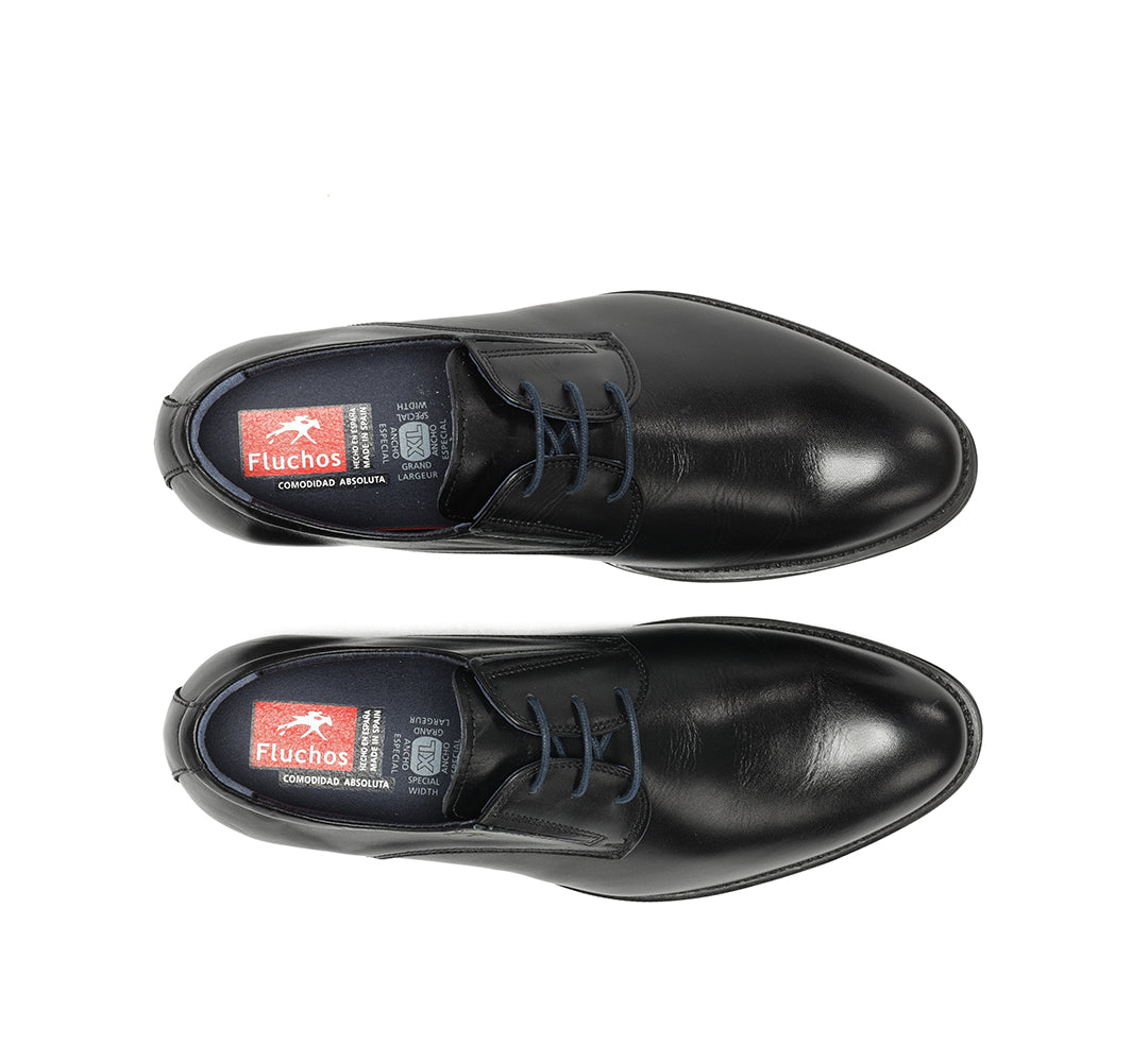Fluchos 8410W Memory Black Extra Wide Black Casual Shoes