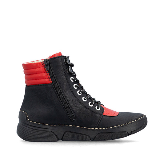 Rieker 45904-00 Black Combination Mid Height Boots