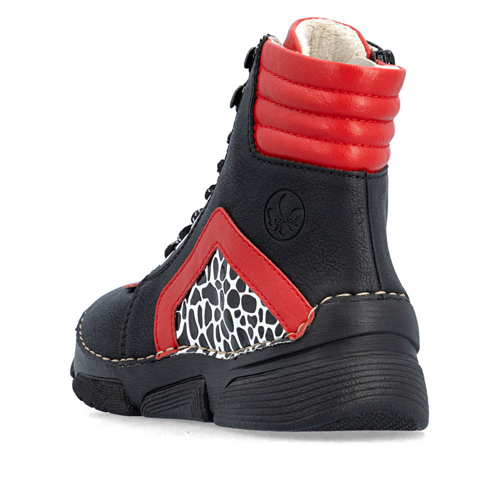 Rieker 45904-00 Black Combination Mid Height Boots