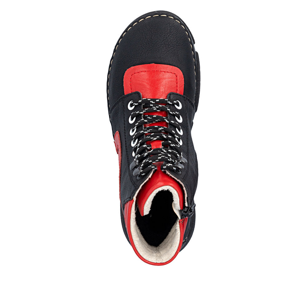 Rieker 45904-00 Black Combination Mid Height Boots