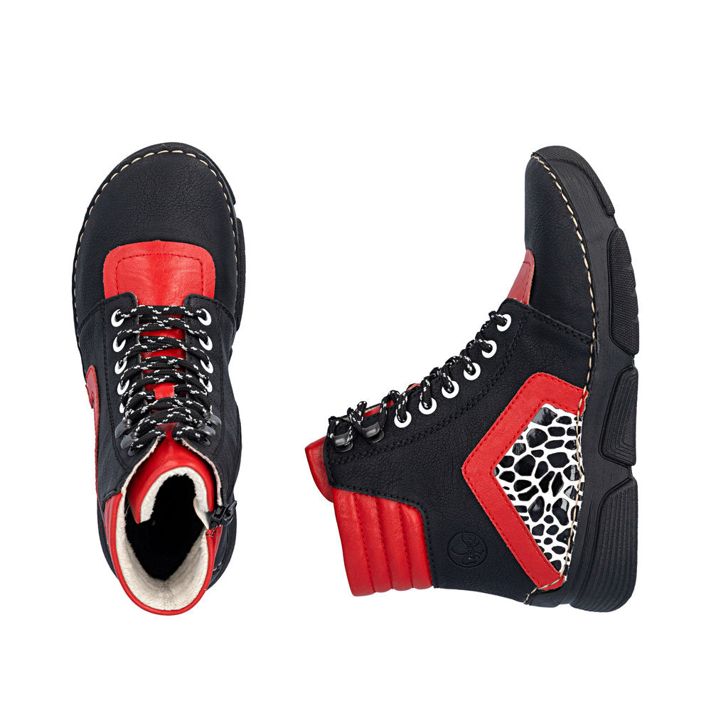 Rieker 45904-00 Black Combination Mid Height Boots