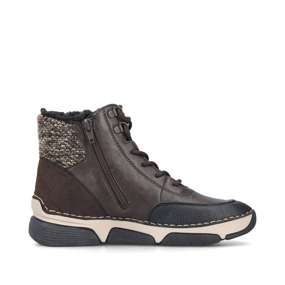 Rieker 45956-25 Brown Combination Mid Height Boots