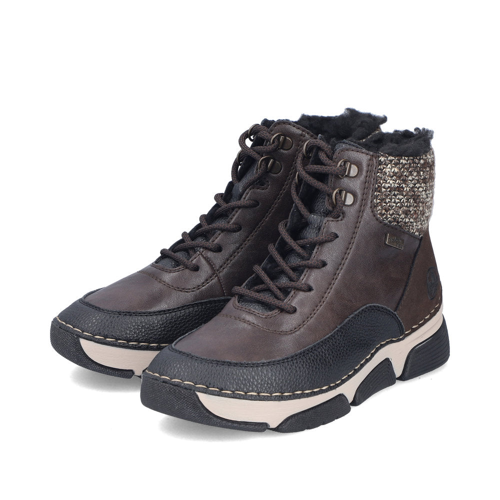Rieker 45956-25 Brown Combination Mid Height Boots