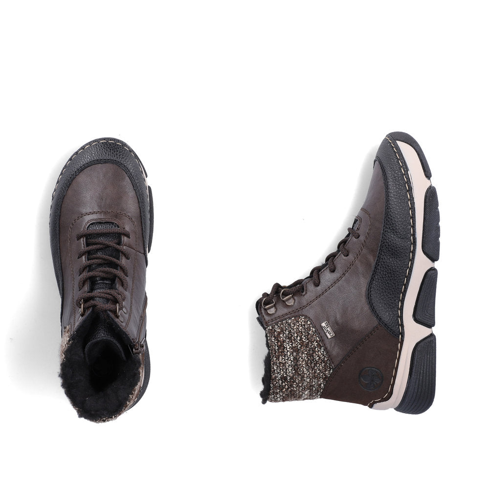Rieker 45956-25 Brown Combination Mid Height Boots