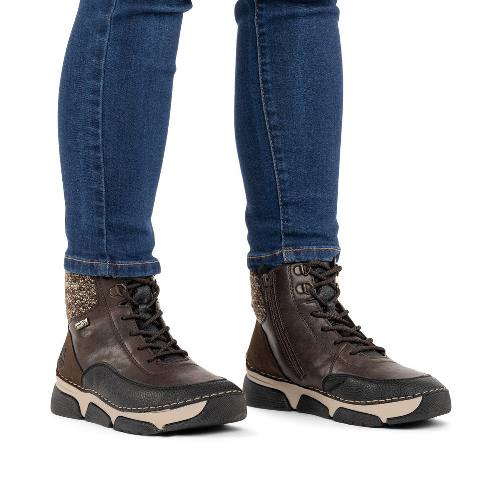 Rieker 45956-25 Brown Combination Mid Height Boots