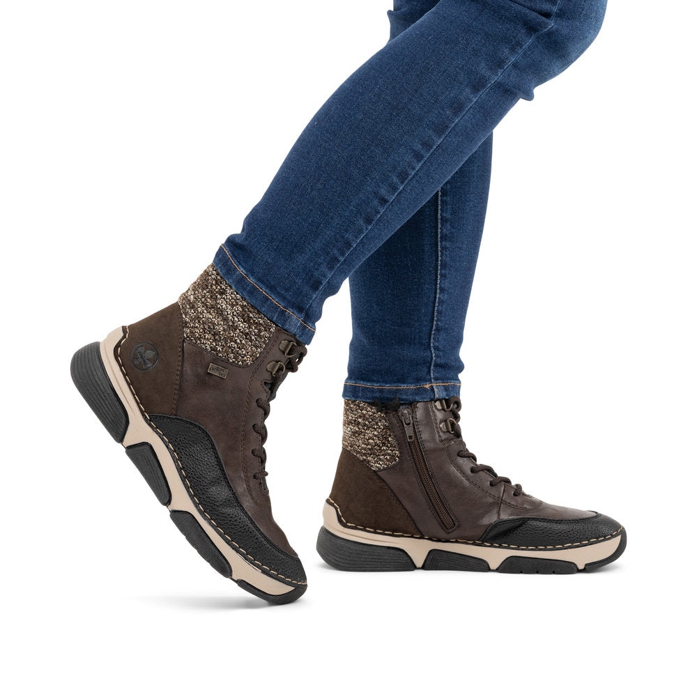 Rieker 45956-25 Brown Combination Mid Height Boots