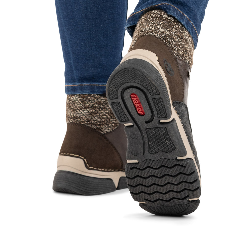 Rieker 45956-25 Brown Combination Mid Height Boots