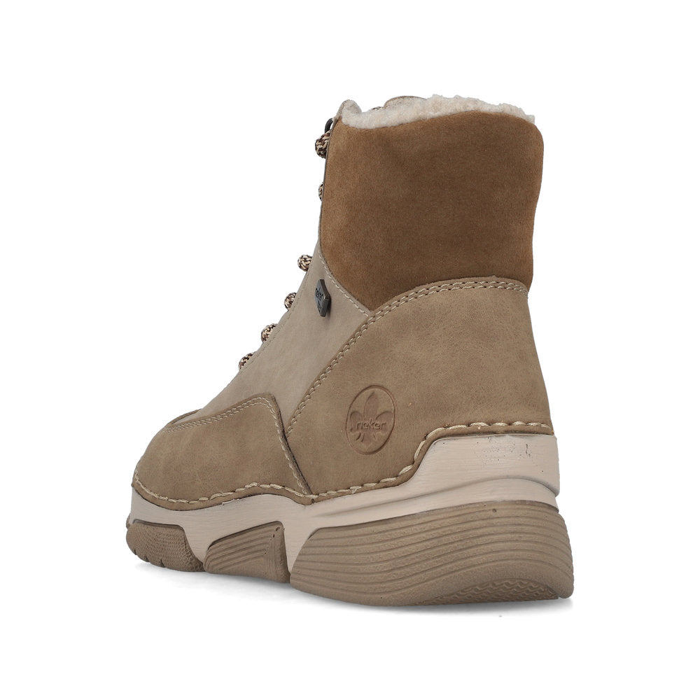 Rieker 45956-64 Beige Combination Mid Height Boots