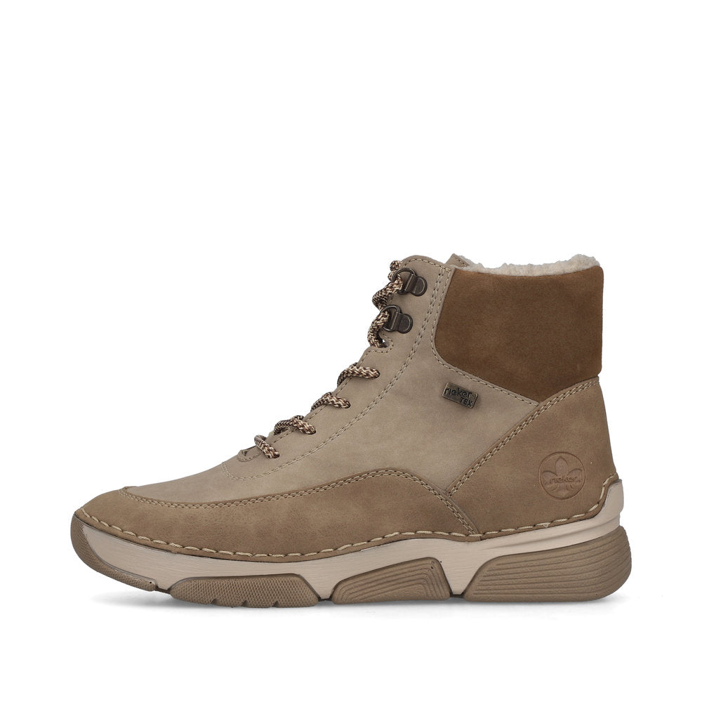 Rieker 45956-64 Beige Combination Mid Height Boots