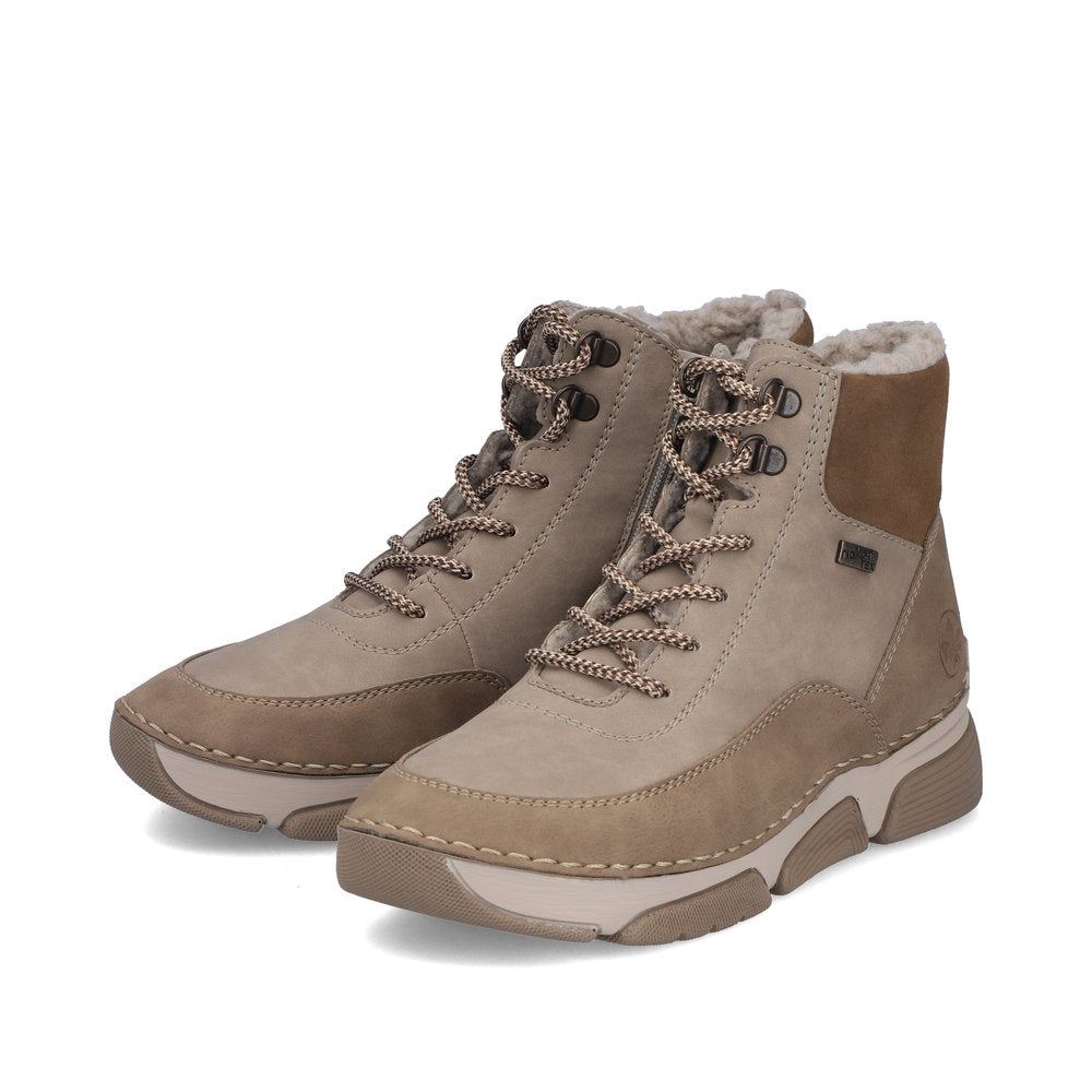 Rieker 45956-64 Beige Combination Mid Height Boots