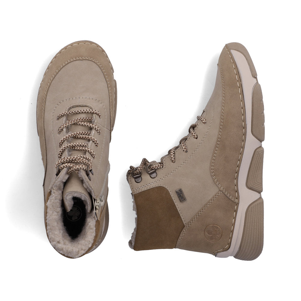 Rieker 45956-64 Beige Combination Mid Height Boots