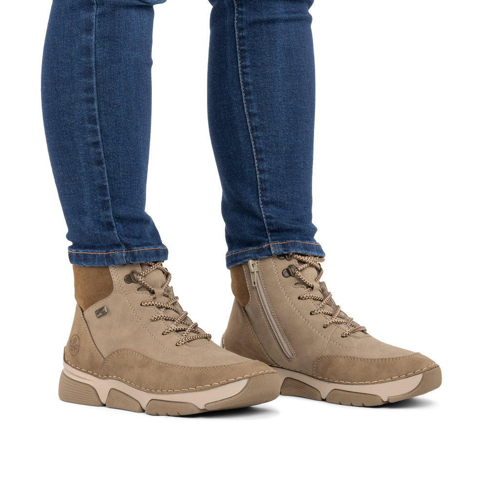 Rieker 45956-64 Beige Combination Mid Height Boots
