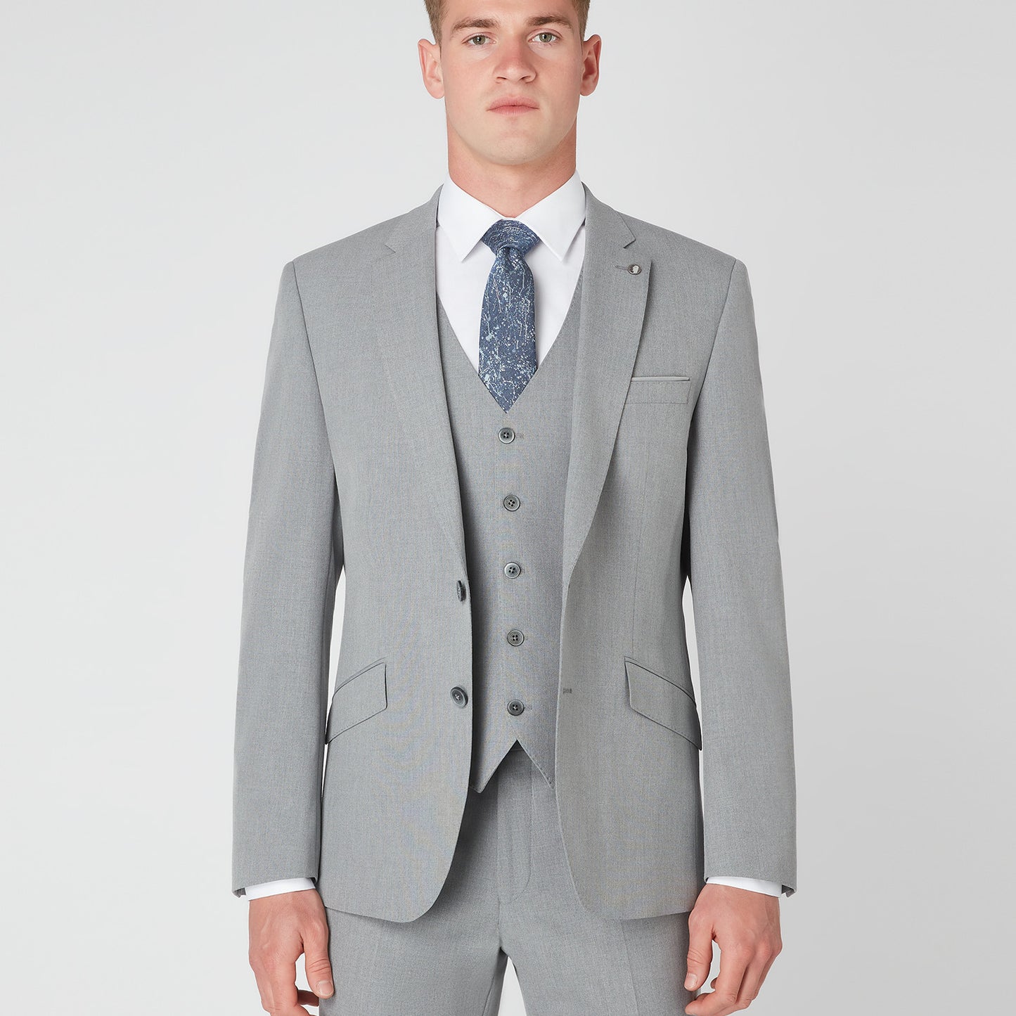 Remus Uomo 11770 05 Light Grey Tapered Suit Jacket