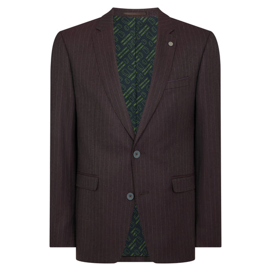 Remus Uomo 12728 68 Wine Stripe Slim Jacket