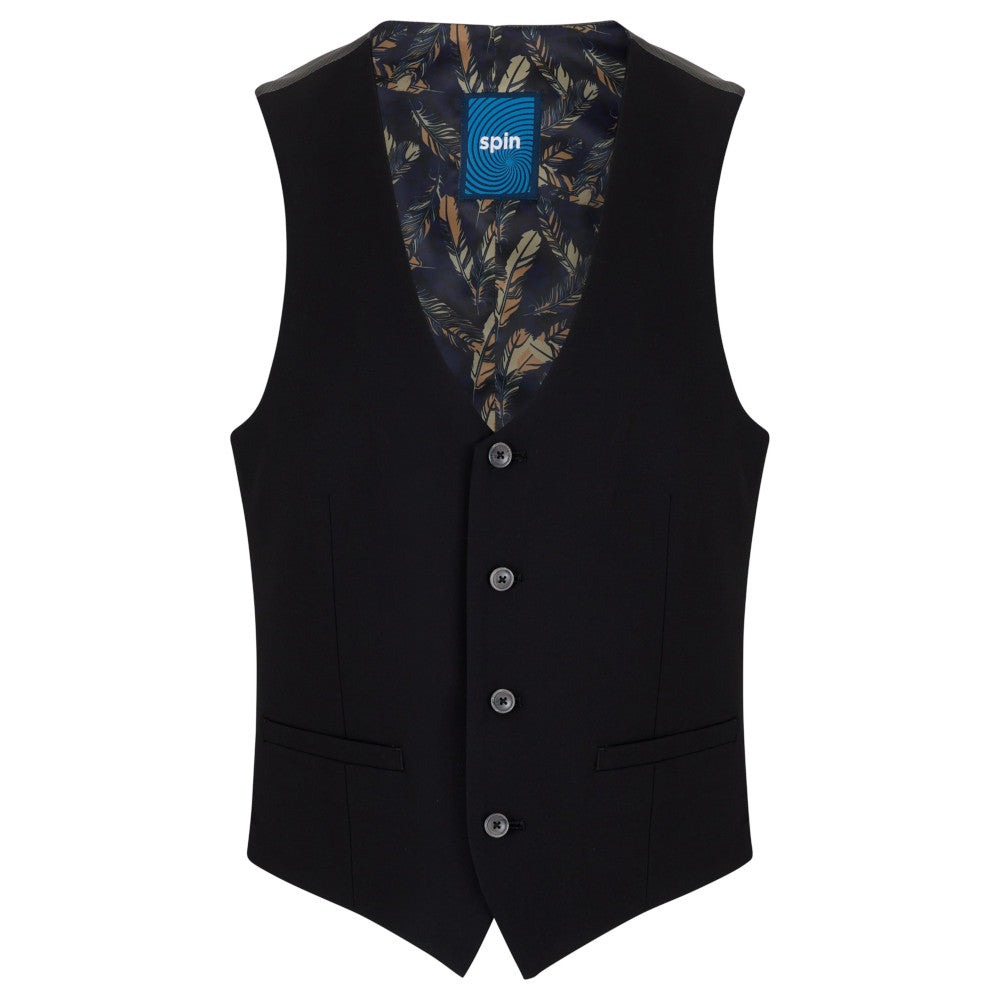 Spin 51917 00 Black Slim Suit Waistcoat