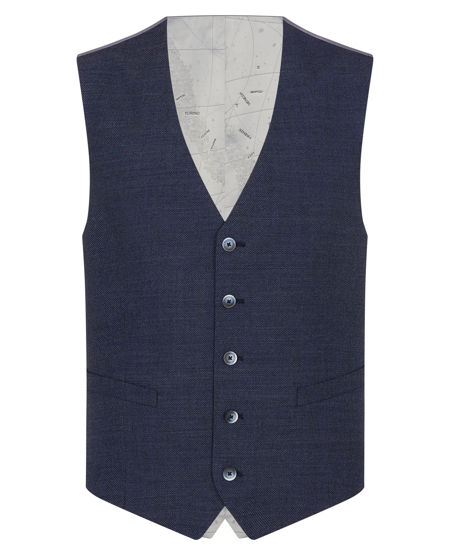 Remus Uomo 52029 28 Blue Tapered Waistcoat