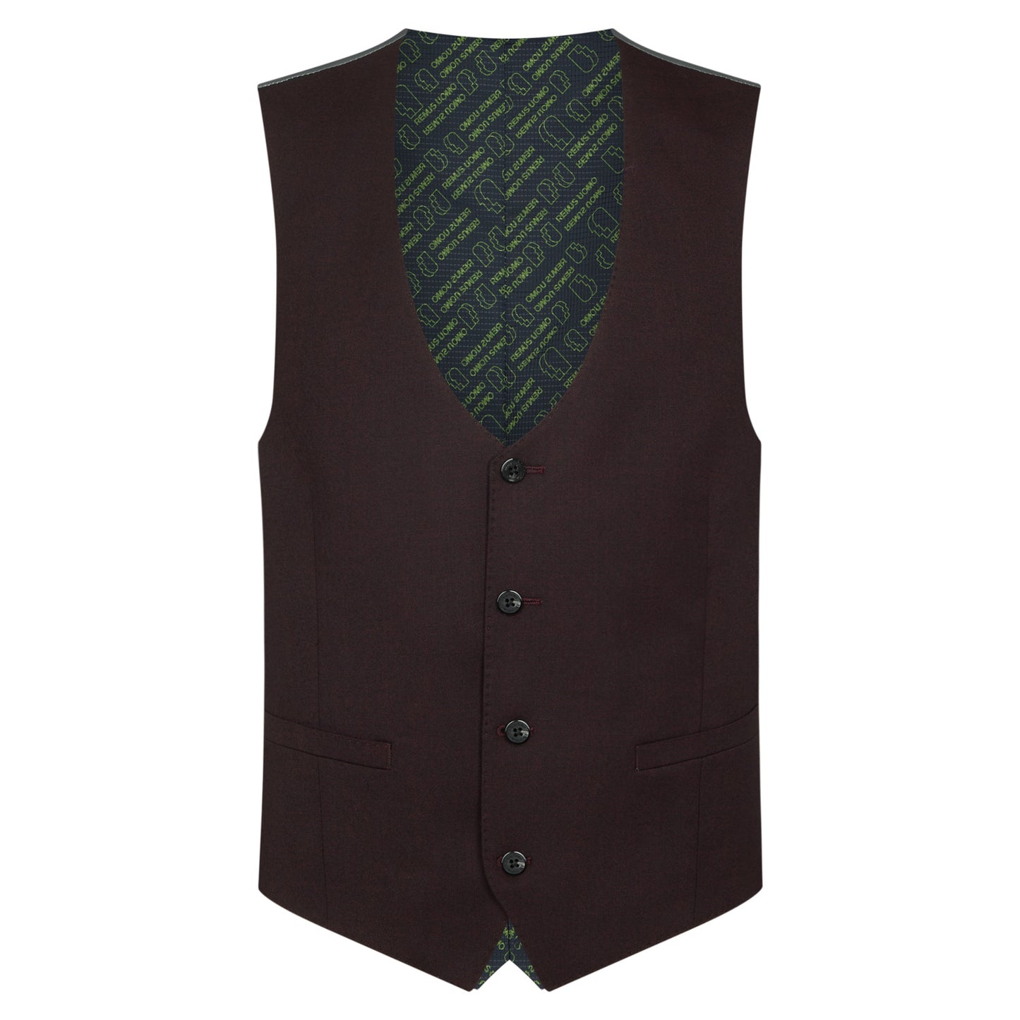 Remus Uomo 52050 69 Wine Slim Waistcoat
