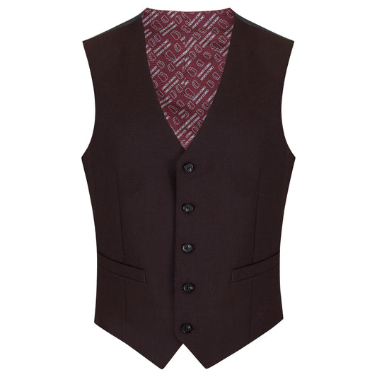 Remus Uomo 52051 69 Wine Tapered Waistcoat