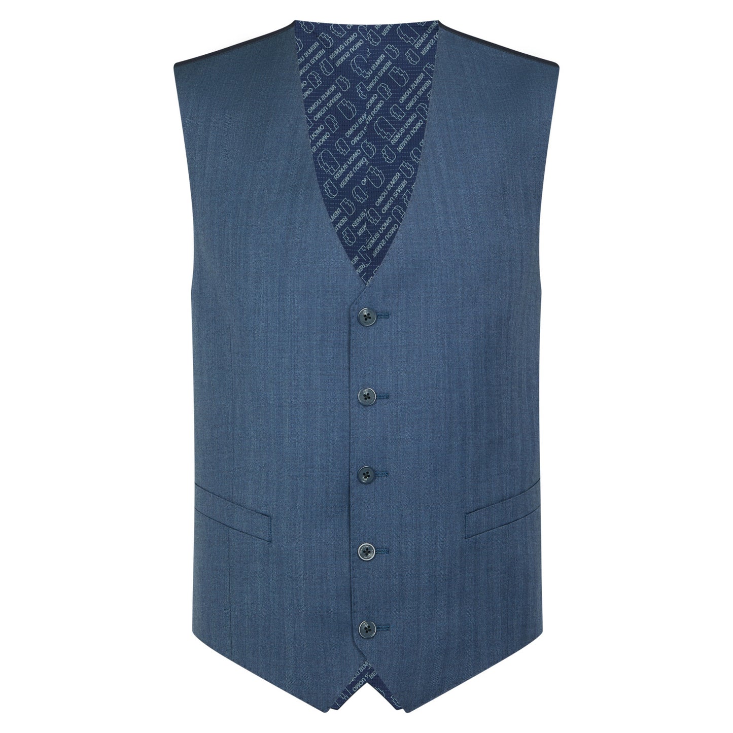 Remus Uomo 52061 26 Blue Tapered Waistcoat