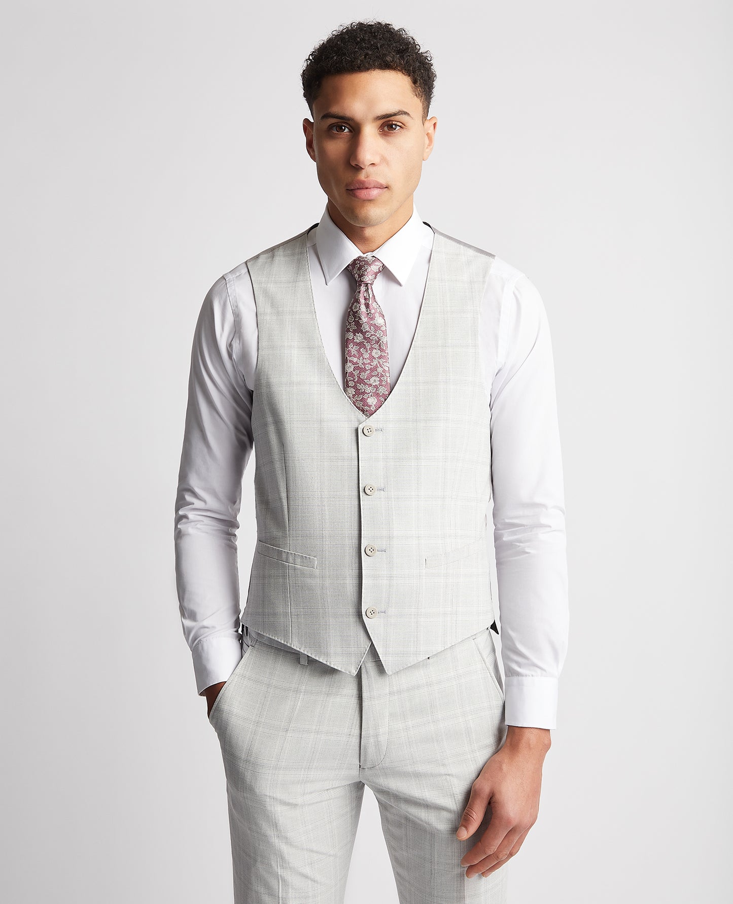 Remus Uomo 52262 02 Light Grey Tapered Suit Waistcoat