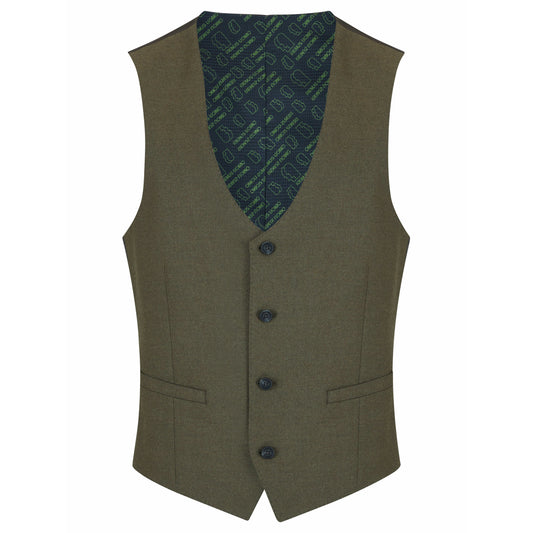 Remus Uomo 52280 36 Khaki Slim Waistcoat