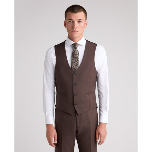 Remus Uomo 52740 47 Brown/Grey Waistcoat Slim