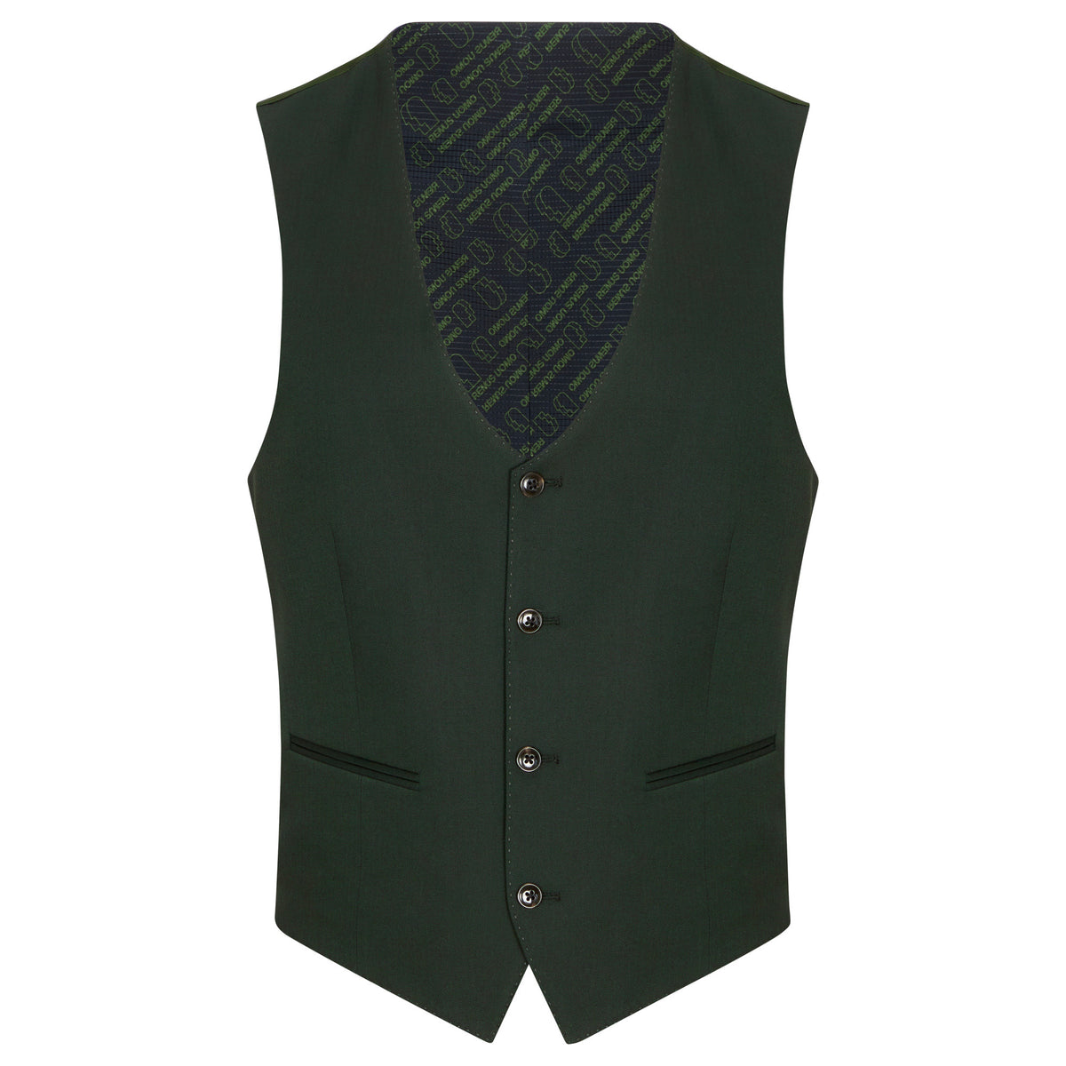 Remus Uomo 52742 39 Fir/Bottle Green Waistcoat Slim