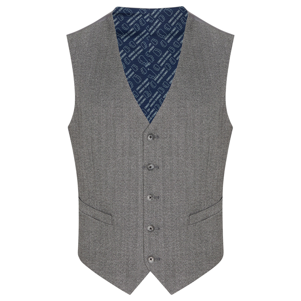 Remus Uomo 52746 07 Dark Grey Waistcoat Tapered