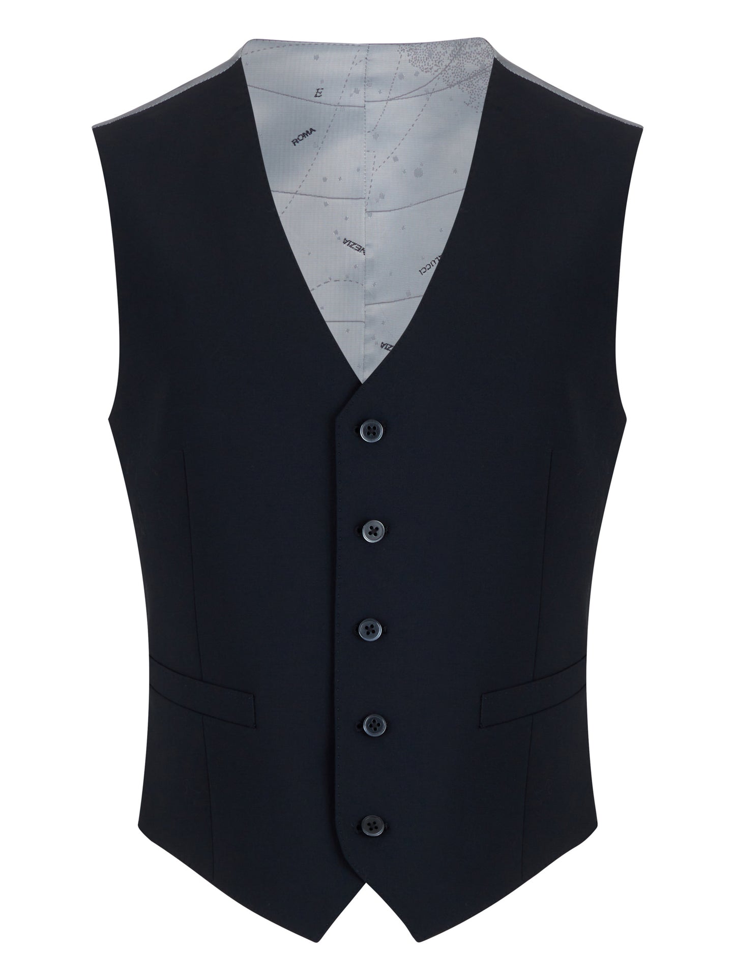 Remus Uomo 54770 00 Black Slim Suit Waistcoat