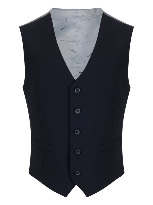 Remus Uomo 54770 00 Black Slim Suit Waistcoat