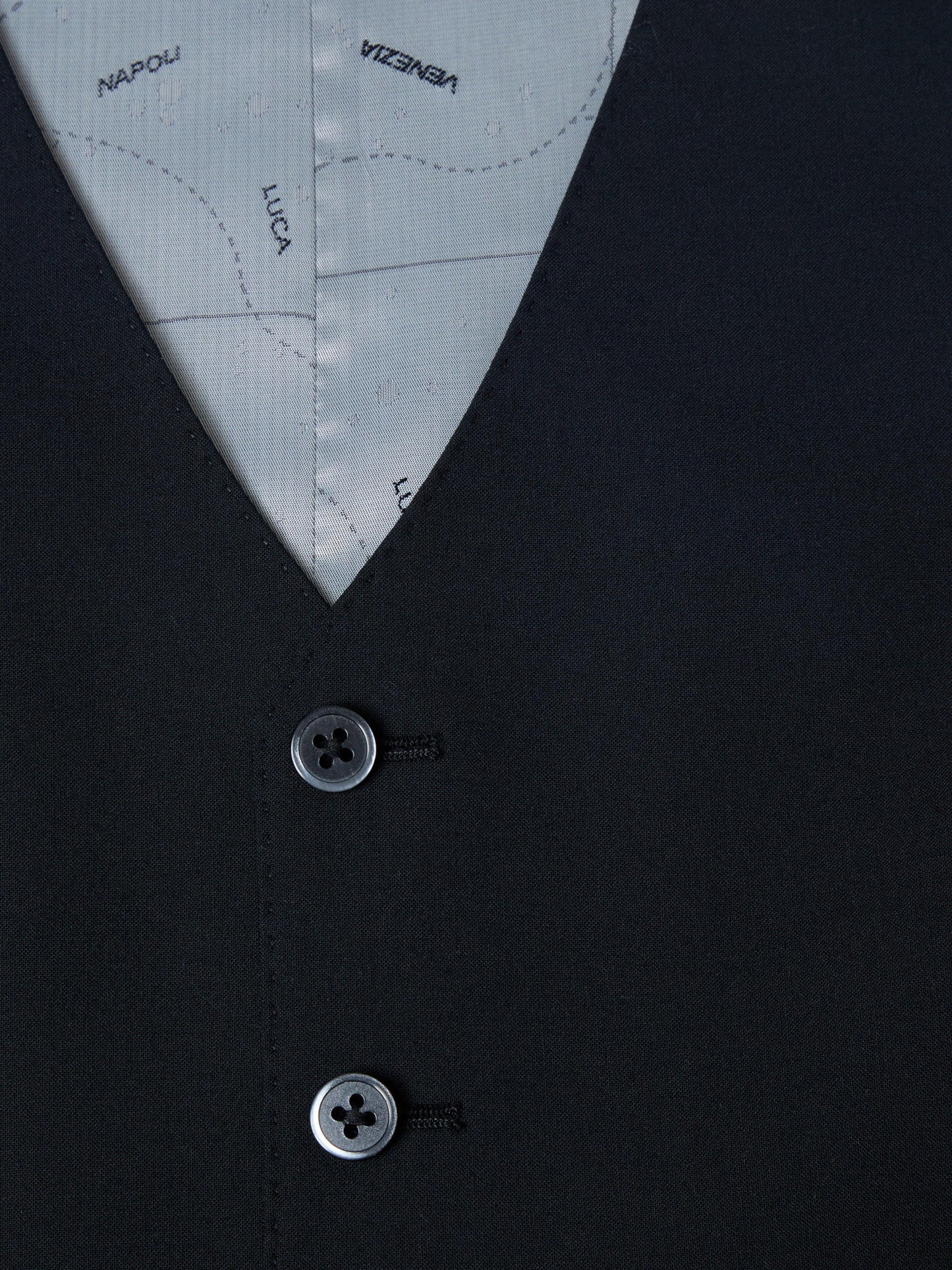 Remus Uomo 54770 00 Black Slim Suit Waistcoat