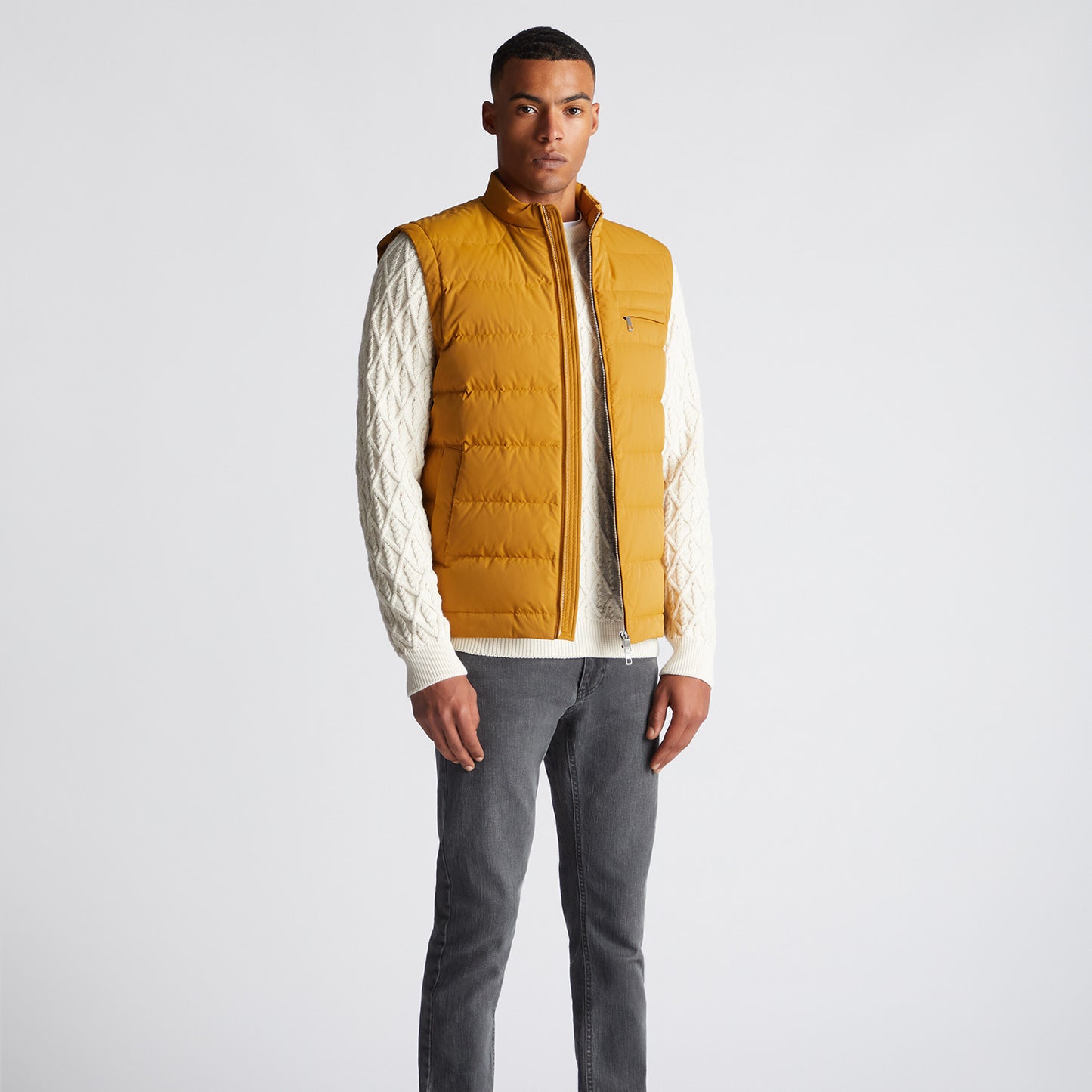 Remus Uomo 80481 54 Ochre Quilted Gilet