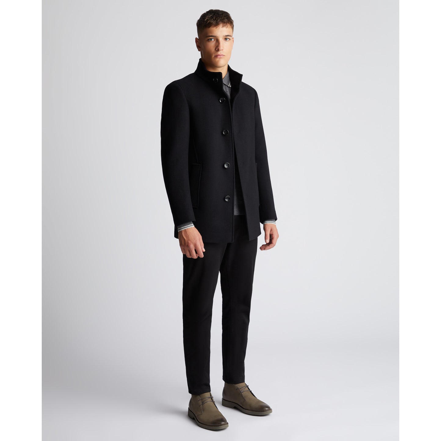 Remus Uomo 90374 00 Black Jonah Overcoat