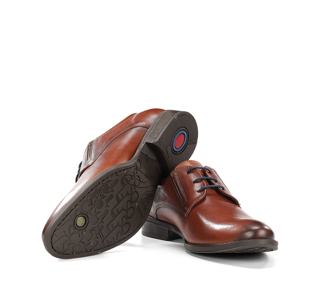 Fluchos 8410W Memory Leather Extra Wide Light Brown Casual Shoes