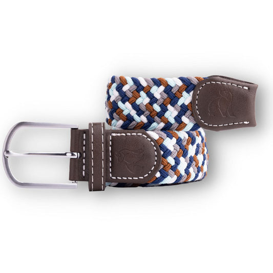 Swole Panda Navy / Grey / Brown Zigzag Woven Belt