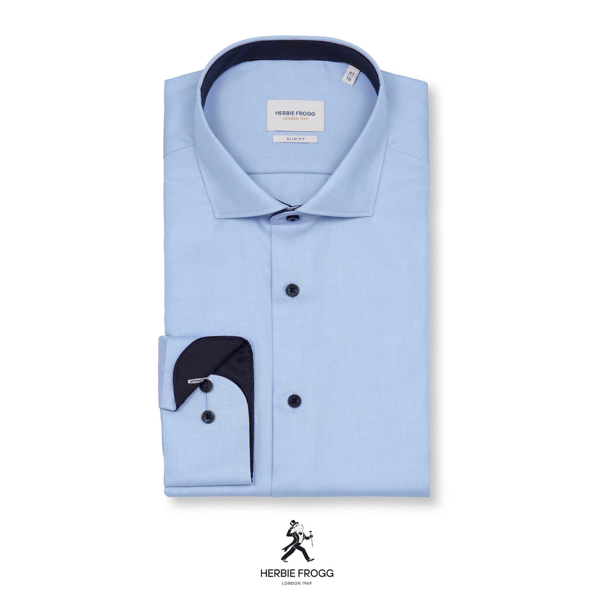 Herbie Frogg 52154 Blue Slim Fit Shirt