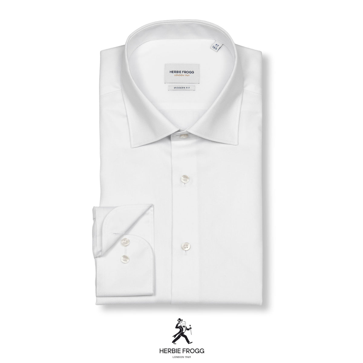 Herbie Frogg 52158 Plain White Modern Fit Shirt