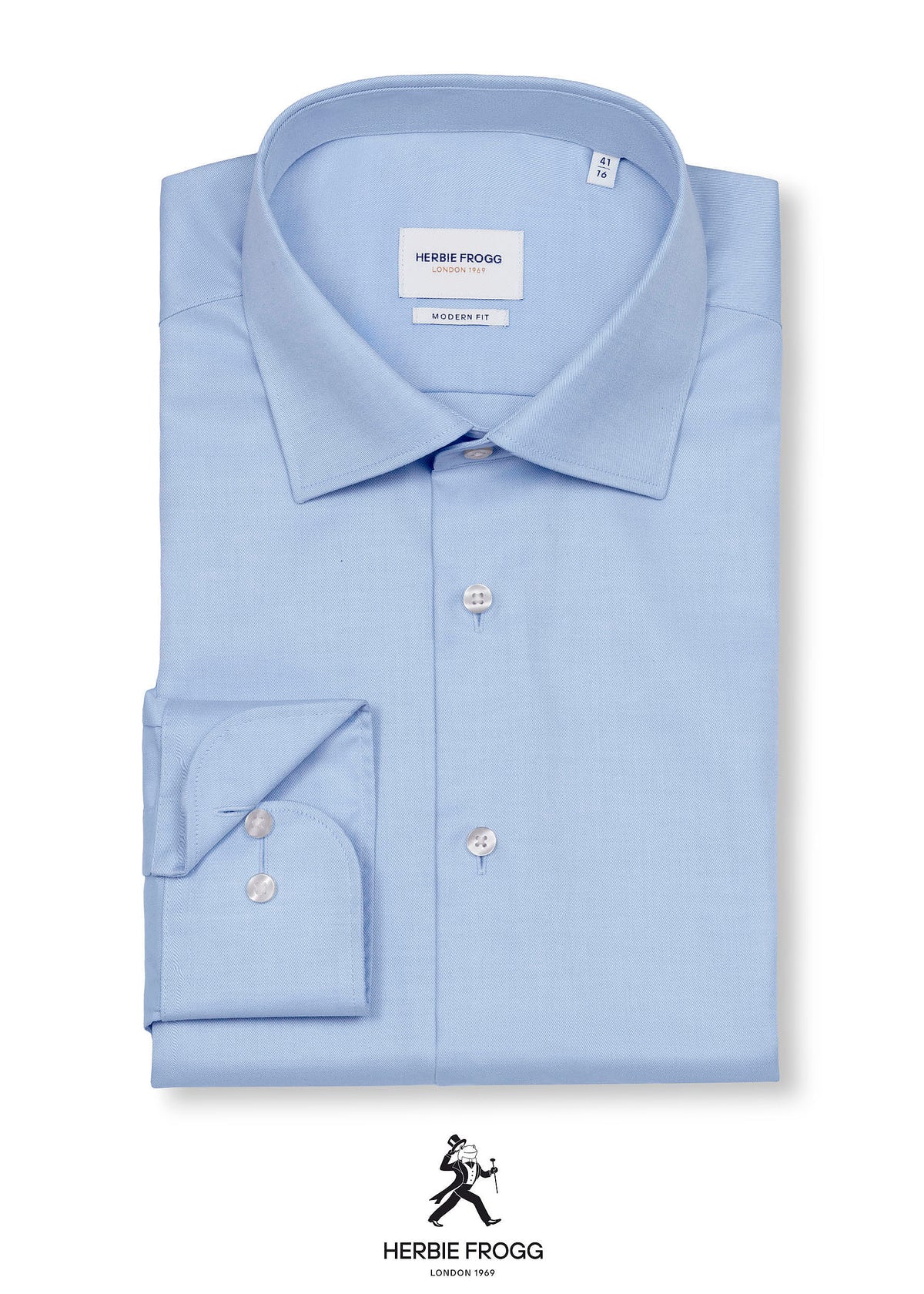 Herbie Frogg 52159 Plain Blue Modern Fit Shirt