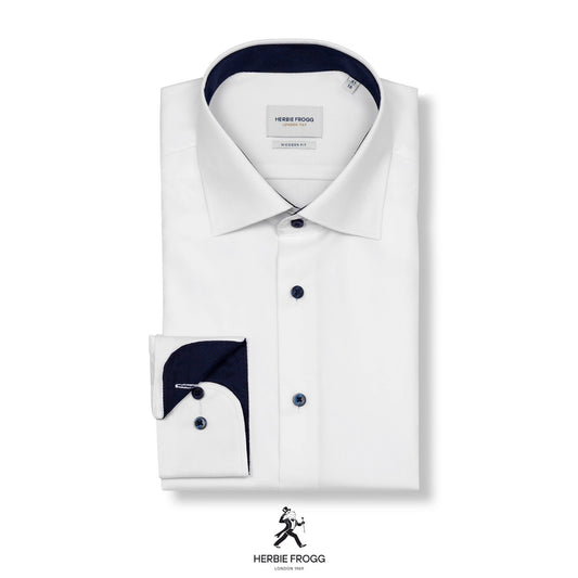 Herbie Frogg 52161 White Modern Fit Shirt