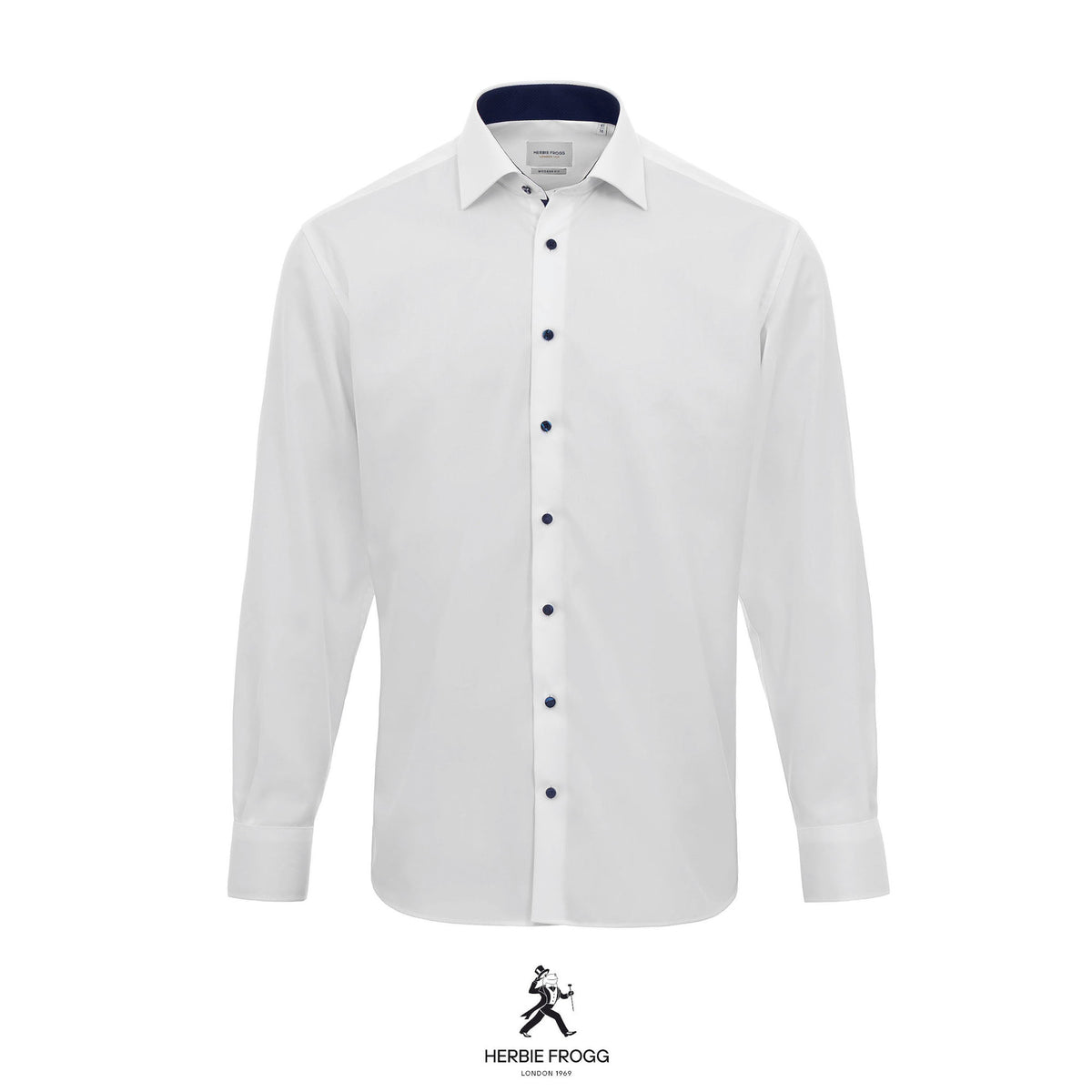 Herbie Frogg 52161 White Modern Fit Shirt