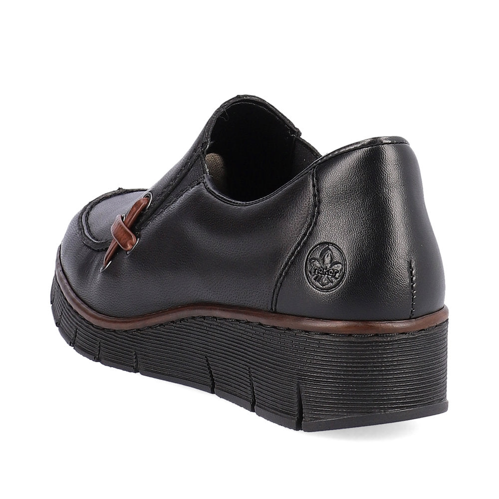 Rieker 53783-00 Doris Black/Brandy/Black Casual Shoes