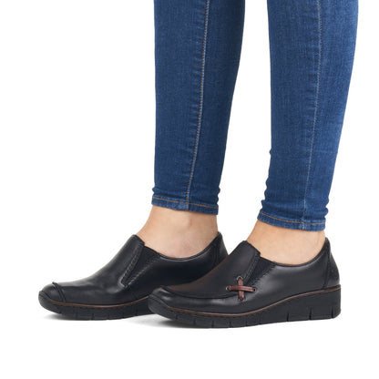Rieker 53783-00 Doris Black/Brandy/Black Casual Shoes